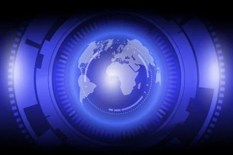 Globalization technology and Mechanical abstract background. Stock Illustration