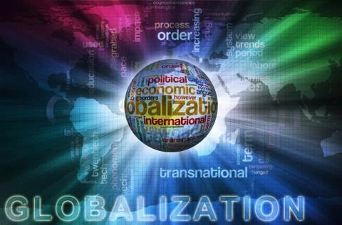 Globalization wordcloud Stock Illustration