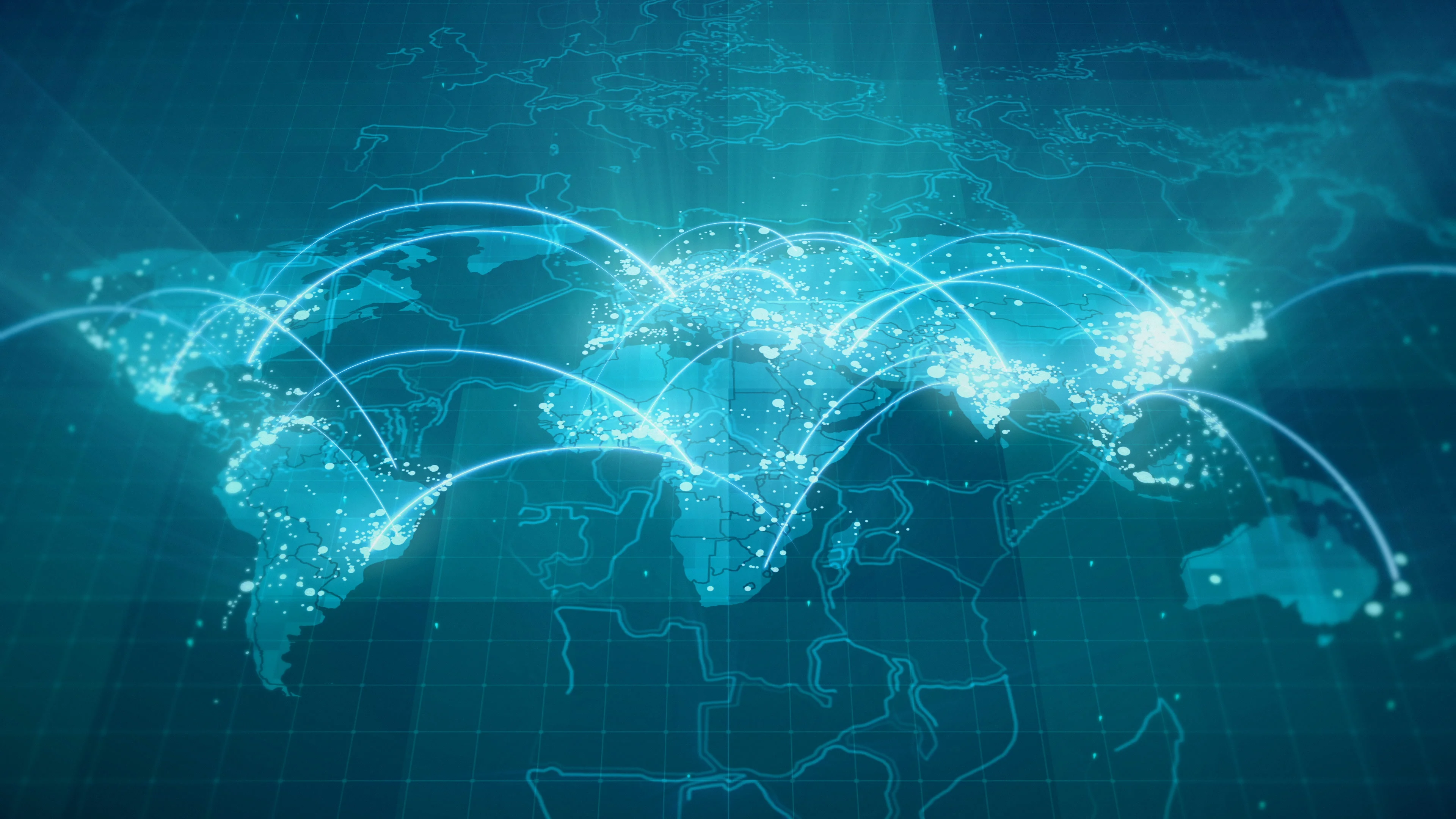 Globalization World Map Animation 4K Blu... | Stock Video | Pond5