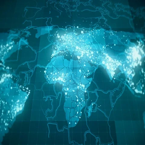 Globalization World Map Animation 4K Blue Stock Footage