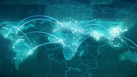 Globalization World Map Animation Video Footage Stock Footage 322956280