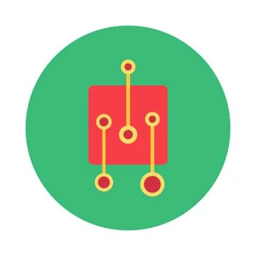 Globally Interconnected Round Sticker Stock Illustration