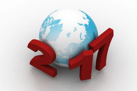 Globe with 2017 Free Stock Illustration