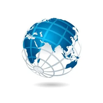Globe 3D - Earth Planet in abstract modern style Stock Illustration