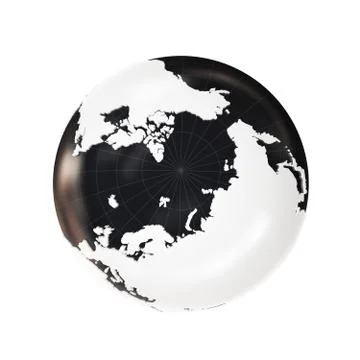 Globe 3D Geopolitical Extruded Stock Illustration