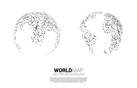 Globe 3D World map with random dot . concept of global Digital network Stock Illustration