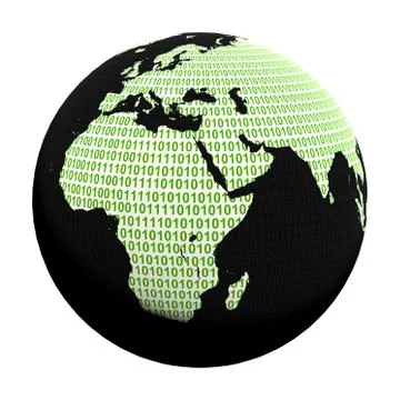 Globe with abstract binary text illustration Stock Illustration