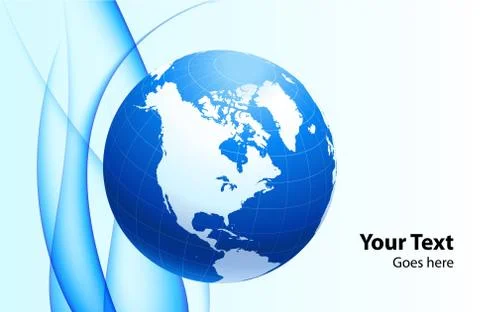 Globe on Abstract Blue Background Stock Illustration