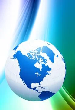 Globe on Abstract Color Background Stock Illustration