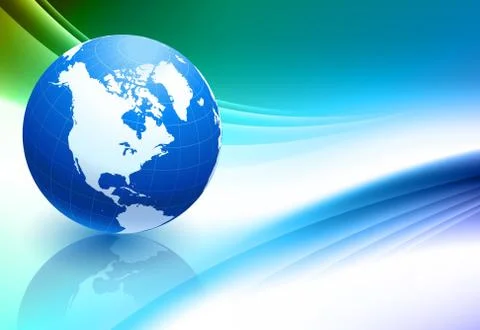 Globe on Abstract Color Background Stock Illustration