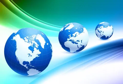 Globe on Abstract Color Background Stock Illustration
