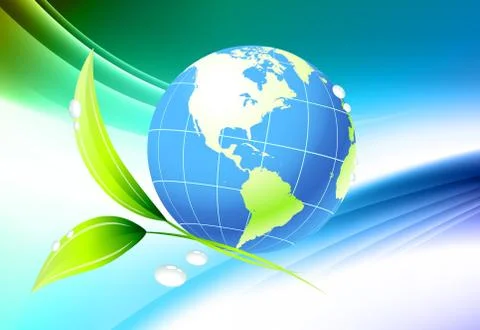 Globe on Abstract Color Background Stock Illustration