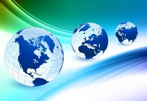 Globe on Abstract Color Background Stock Illustration