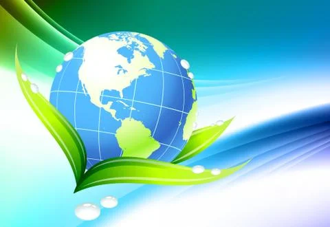 Globe on Abstract Color Background Stock Illustration