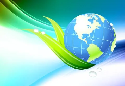Globe on Abstract Color Background Stock Illustration