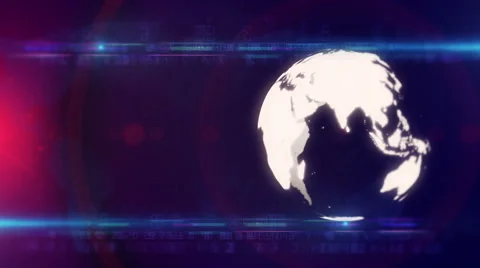 Globe abstract digital background Blue-red LOOP Stock Footage 48431225