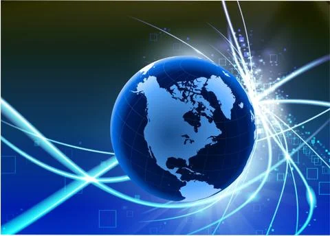 Globe on Abstract Modern Light Background Stock Illustration