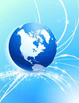 Globe on Abstract Modern Light Background Stock Illustration