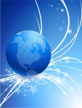 Globe on Abstract Modern Light Background Stock Illustration