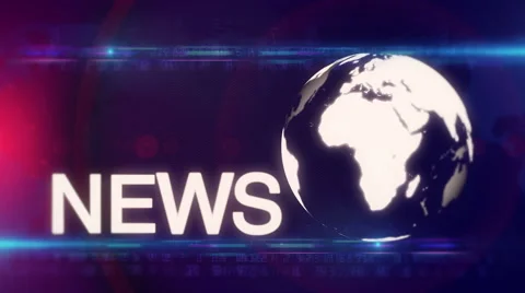 Globe abstract NEWS background blue-red Stock Footage 48433192