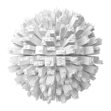 Globe with abstract skyscrapers Stock Illustration