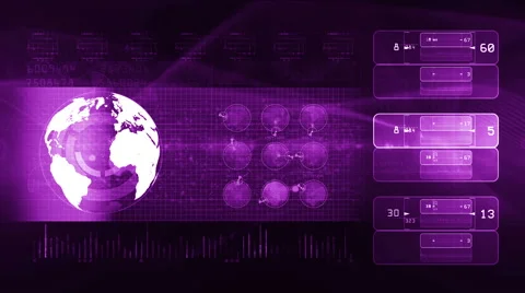 Globe, abstract technology background purple Video stock 45507804