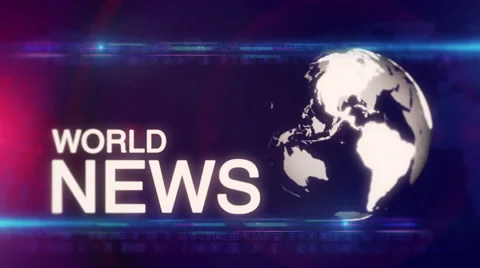 Globe abstract WORLD NEWS background Blue-red Stock Footage 48426969