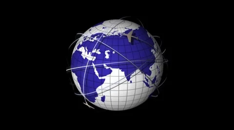 Globe. Airplane Stock Footage 8836249