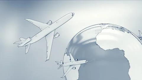 Globe airplanes. Illustration