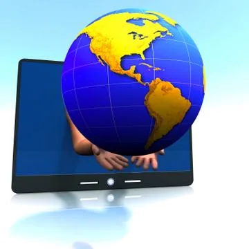 Globe america tablet pad Stock Illustration