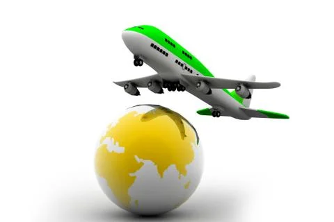 Globe and airline Stock Illustration