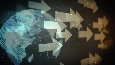 Globe and arrows 스톡 동영상 106264742