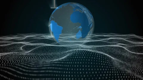 Globe and binary codes Stock Footage 106257904