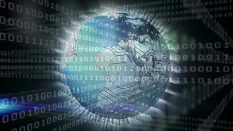 Globe and binary codes Stock Footage 106268045