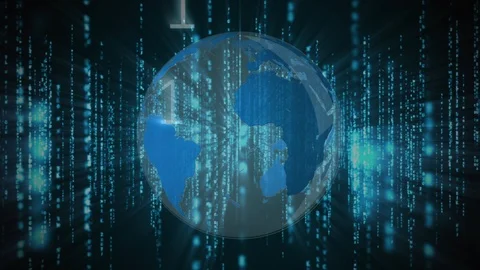 Globe and binary codes Stock Footage 106271629