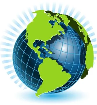 Globe and blue ray Stock Illustration