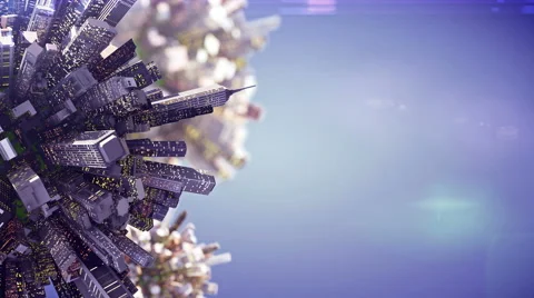 Globe and Buildings Video stock 67988222