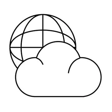 Globe and cloud 스톡 일러스트