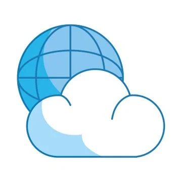 Globe and cloud 스톡 일러스트