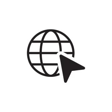 Globe and cursor vector logo design template Illustrazione stock