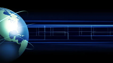 Globe and Data Streaks Loop 1 Stock Footage 24684880