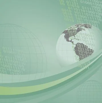 Globe and Digital Numbers Stock Illustration