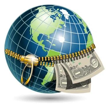 Globe and dollar Stock Illustration