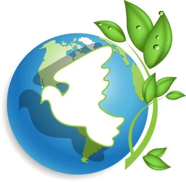 Globe and dove Stock Illustration