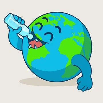 Globe and Drinking Water Illustrazione stock