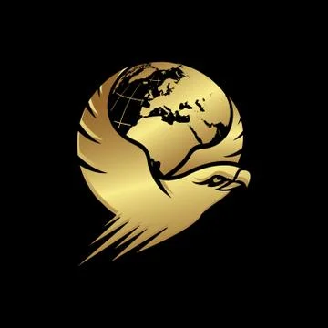 Globe and eagle head logo design vector business concept Stock Illustration