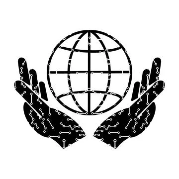 Globe and electronics icon, globe symbol Stock Illustration