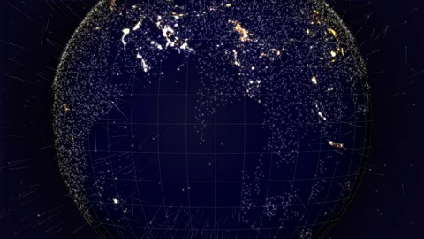 The globe and emission of digital data Stock Footage 129604826