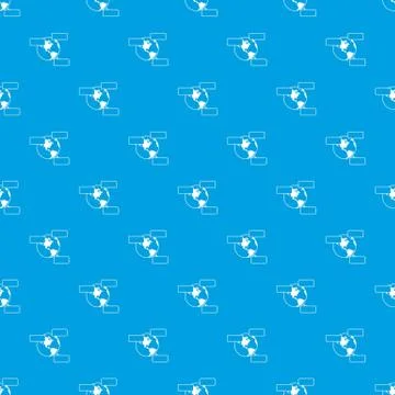 Globe and empty speech bubbles pattern seamless blue Stock Illustration