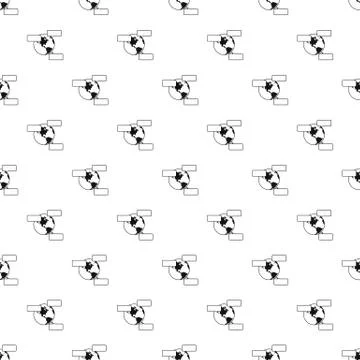 Globe and empty speech bubbles pattern Stock Illustration